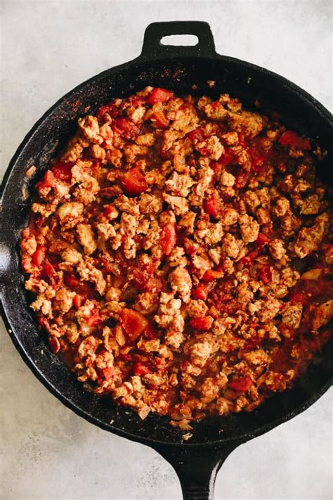 One-Skillet Turkey Tacos - The Healthy Maven