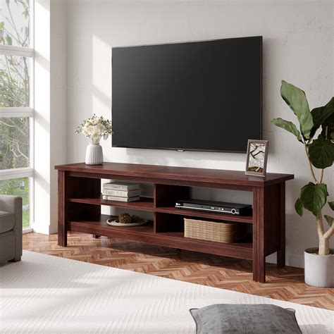 Wampat Brown Tv Stand For 65 Inch Tv Entertainment Center Wood Tv