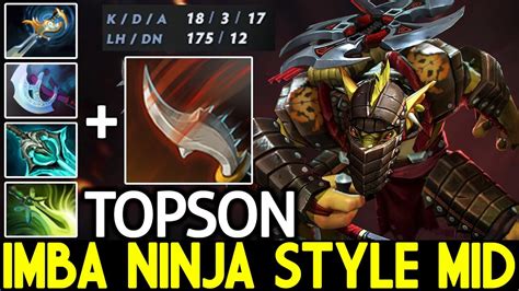 Topson Bounty Hunter Imba Ninja Style Mid With Echo Sabre Build Dota