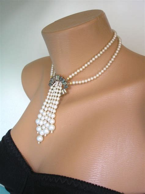 Vintage Art Deco Style Pearl Choker Necklace