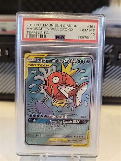 PSA 10 2019 Pokemon S M Team Up Magikarp Wailord GX Tag Team 161 181