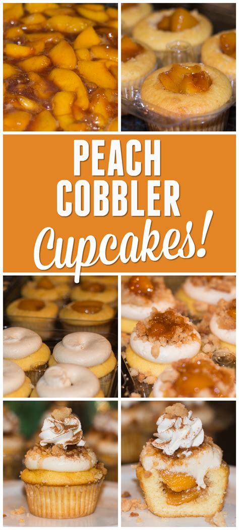 Peach Cobbler Cupcakes Along For The Baking Peach Cobbler Cupcakes