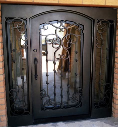 Entry Doors With Sidelights | Single | Wrought Iron - Phoenix Valley