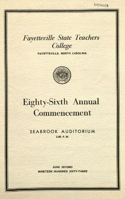 Fayetteville State Teachers College Th Spring Commencement June