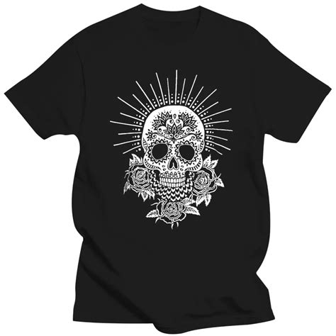 Mexican Sugar Skull T Shirt Goth Graphic Printed Tee Unisex S M L Xl