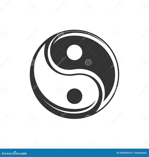 Yin Yang Isolated Buddhism Symbol Dark And Bright Stock Vector