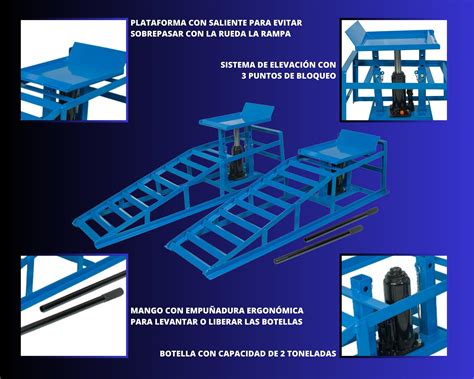 Rampas Elevadoras De Coche Con Botella Hidr Ulica Kg