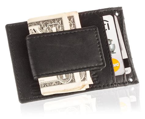 Suvelle Mens Leather Thin Slim Magnetic Money Clip Wallet - Walmart.com