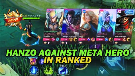 HANZO AGAINST META HERO HANZO BEST BUILD 2022 MOBILE LEGENDS YouTube