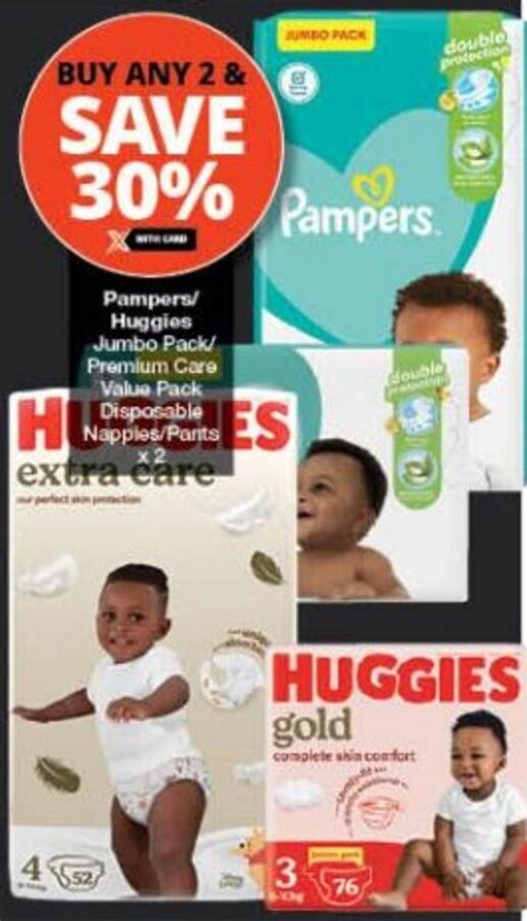 Pampers Huggies Jumbo Pack Premium Care Value Pack Disposable Nappies