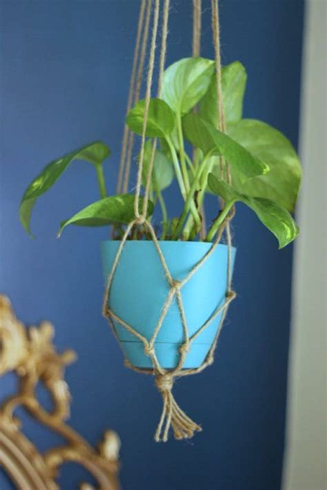 Brilliant Twine Macrame Plant Hanger Square Wall Basket Hanging Flower