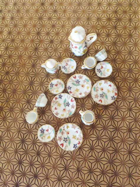 Floral Miniature Tea Set Porcelain Ceramic Teapot Sugar Etsy