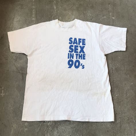 Vintage Vintage 1990s Safe Sex Condom Sense Tee Shirt Rare Art Grailed