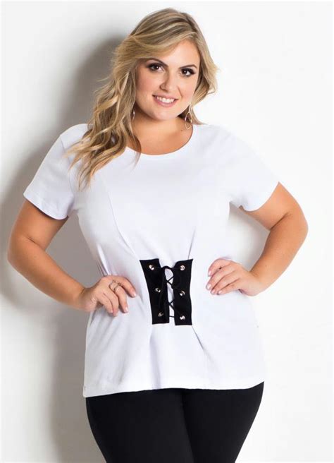 Blusa Branca Amarra O Plus Size Marguerite Marguerite