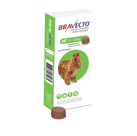 Bravecto 500mg De 3 Meses Para Perro De 10 A 20 Kg Ceragro