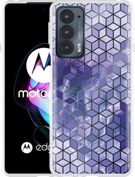 Motorola Edge 20 Hoesje Paars Hexagon Marmer Designed By Cazy Bol