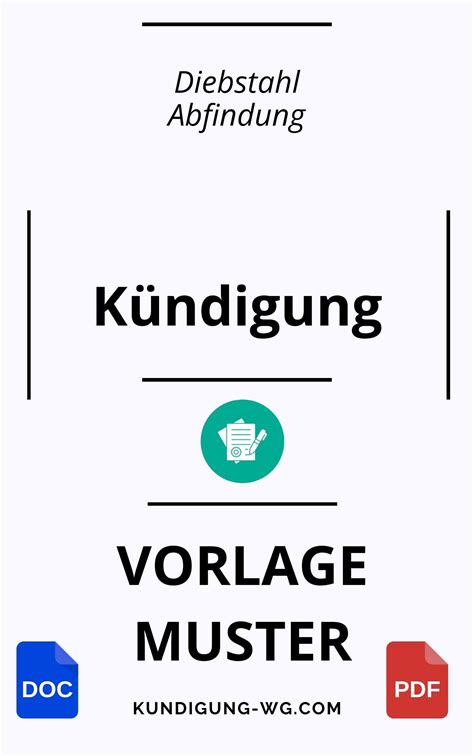 Kündigung Wegen Diebstahl Abfindung Muster und Vorlage