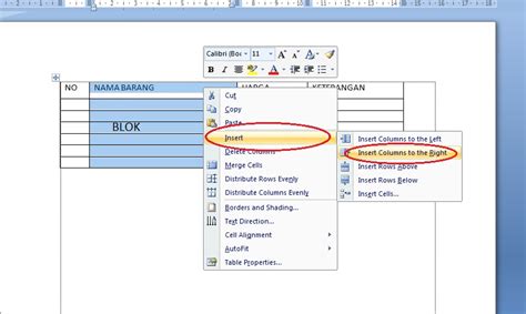 Cara Membuat Kolom Tabel Pada Microsoft Word Sinau Komputer