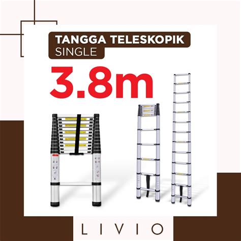 Jual Kova Tangga Lipat Aluminium Teleskopic M Single Telescopik