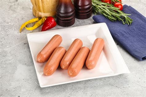 Premium Photo Boiled Sausages For Breakfast