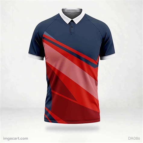 Cricket Jersey Design Blue With Red Pattern Imgecart