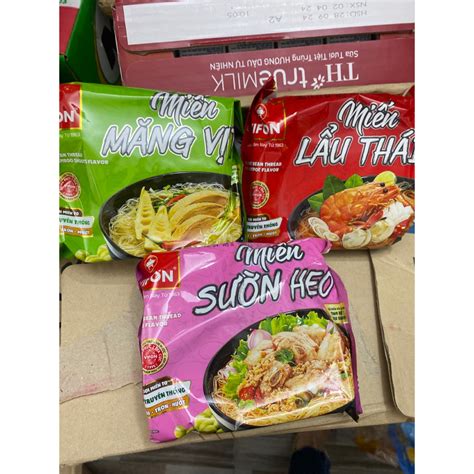 Set Of 2 Packs Of Thai Hot Pot Vermicelli Duck Bamboo Vermicelli Vifon Pork Rib Vermicelli 58g