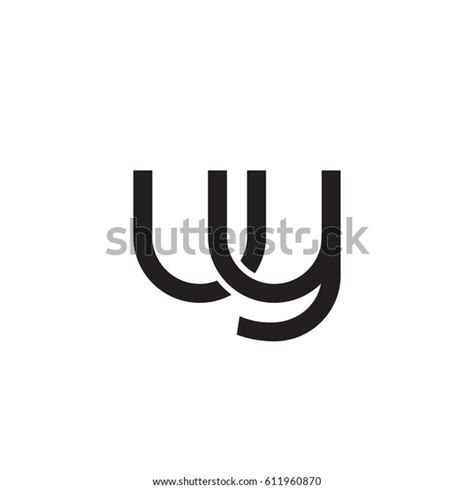 Initial Letters Uy Round Overlapping Chain Stock Vector Royalty Free