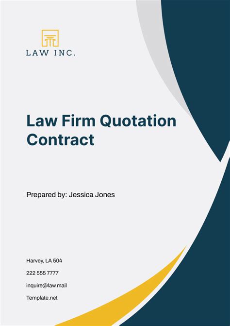 Free Law Firm Quotation Contract Template Edit Online And Download