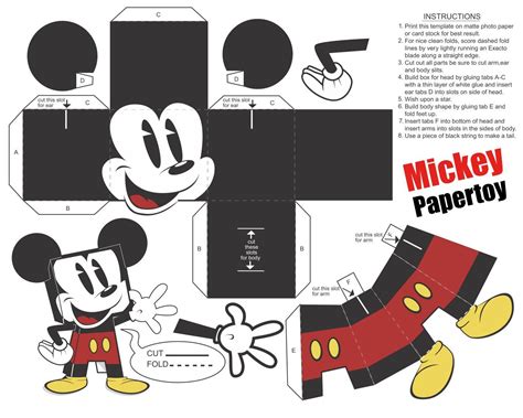 Mickey Mouse D Printable Paper Template Mickey Mouse Printables