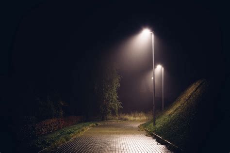 dark, drizzle, lights, mist, night, rain, street 4k wallpaper ...