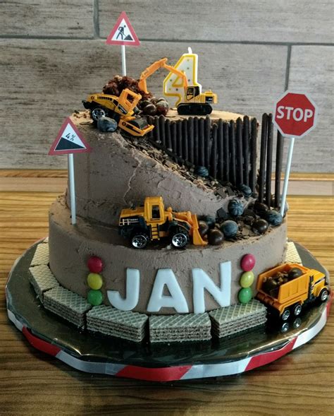 Baustelle Construction Torte Bagger Tractor Birthday Cakes Cool