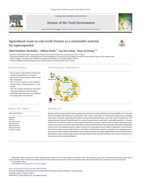 Pdf Agricultural Waste To Real Worth Biochar As A Sustainable