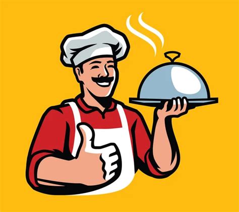 Cook Chef Logo Or Label Restaurant Concept Cartoon Vector