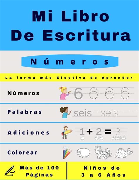 Mi Libro De Escritura Números Libro De Actividades Para Niños A Partir De Los 3 Años