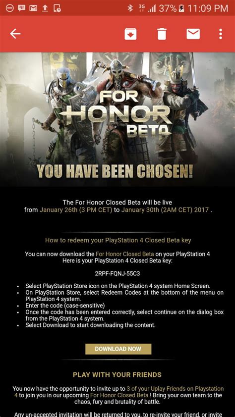 Anybody Here Want A For Honor Closed Beta Code I Have An Extra Code