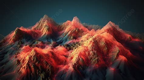 Low Poly Topographic Mountain 3d Rendered Mesh Terrain Background, Rock ...