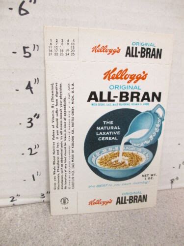 Kellogg S All Bran Single Serve Cereal Box Oz Size Laxative