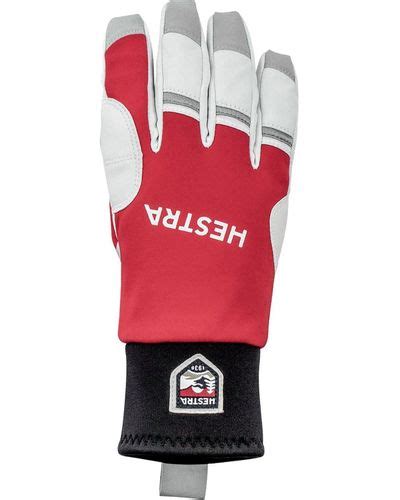 Red Hestra Gloves For Men Lyst