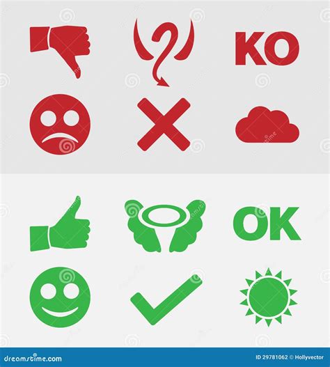 Good and bad symbols stock vector. Image of choice, agree - 29781062