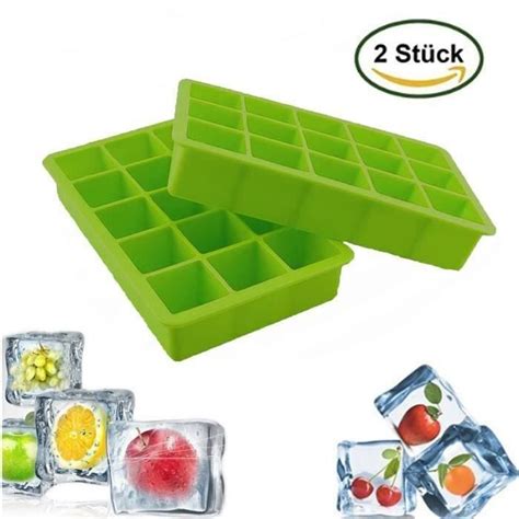 MOON 2PCS Bac à Glaçons en silicone Bac a glacon pour 15 Cubes Portion