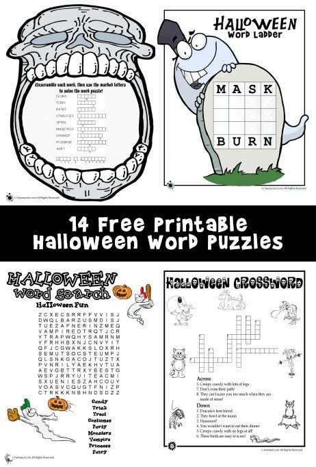 Halloween Word Puzzles | Woo! Jr. Kids Activities