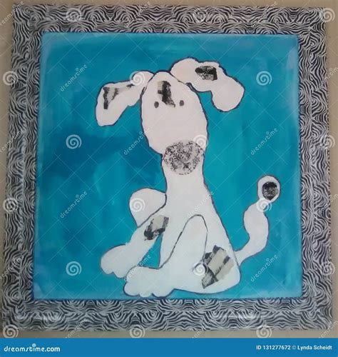 My Painting of Cartoon Dog stock photo. Image of acrylic - 131277672