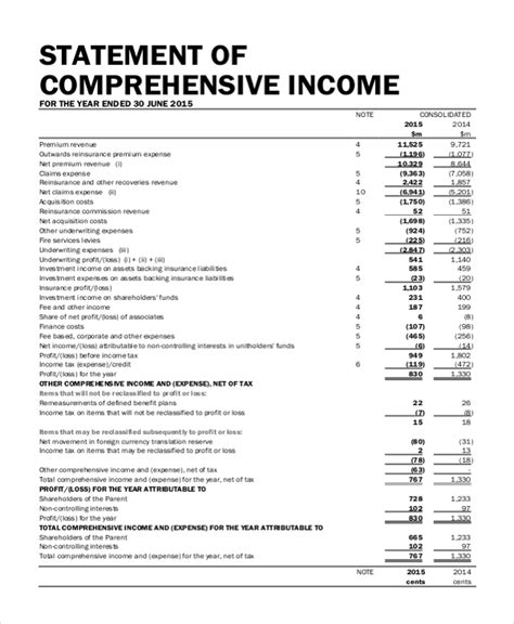 Income Statement Format