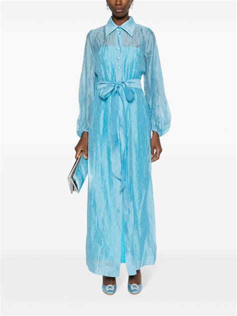 Baruni Lobelia Organza Shirt Dress Blue Farfetch