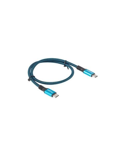 Lanberg CA CMCM 45CU 0005 BK Cable USB 0 5 M USB4 Gen 2x2 USB C Negro Azul