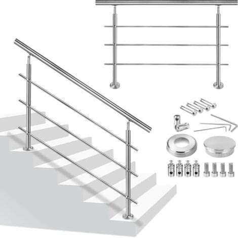 Aufun Cm Rampe D Escalier Argent Garde Corps Pour Escalier Main