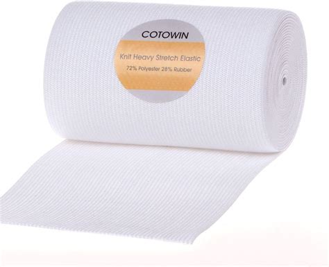 Amazon Cotowin 4 Inch Wide White Knit Heavy Stretch High