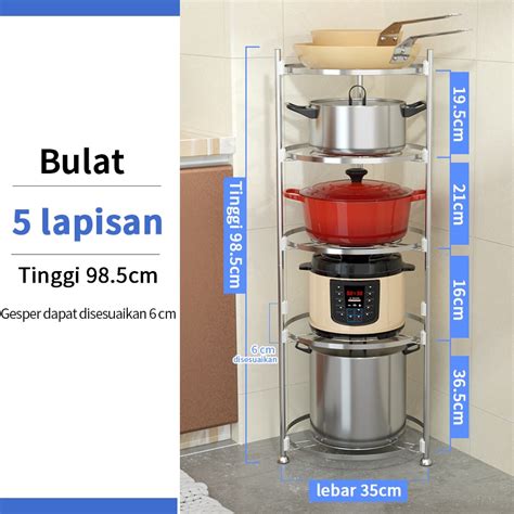 Jual Rak Panci Wajan Multifungsi Rak Dapur Bertingkat Peralatan Dapur