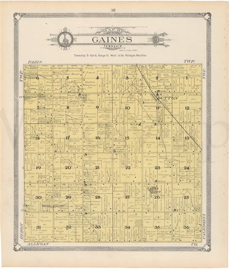 Gaines Township Michigan 1907 Wardmaps Llc