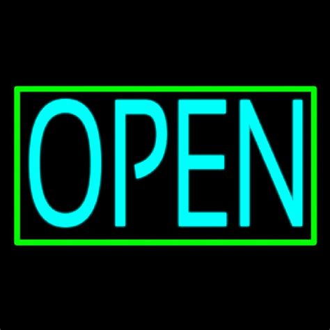 Custom Turquoise Open Green Open Neon Sign USA – Custom Neon Signs Shop ...